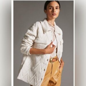 Anthropologie Flat White Sweater Coat S